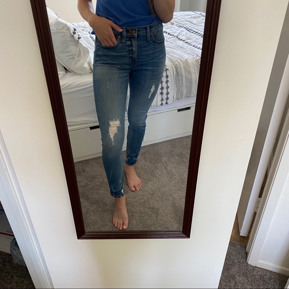 MADEWELL High Riser Skinny Distressed Jean